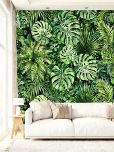 Botanical Green Leaf Wallpaper