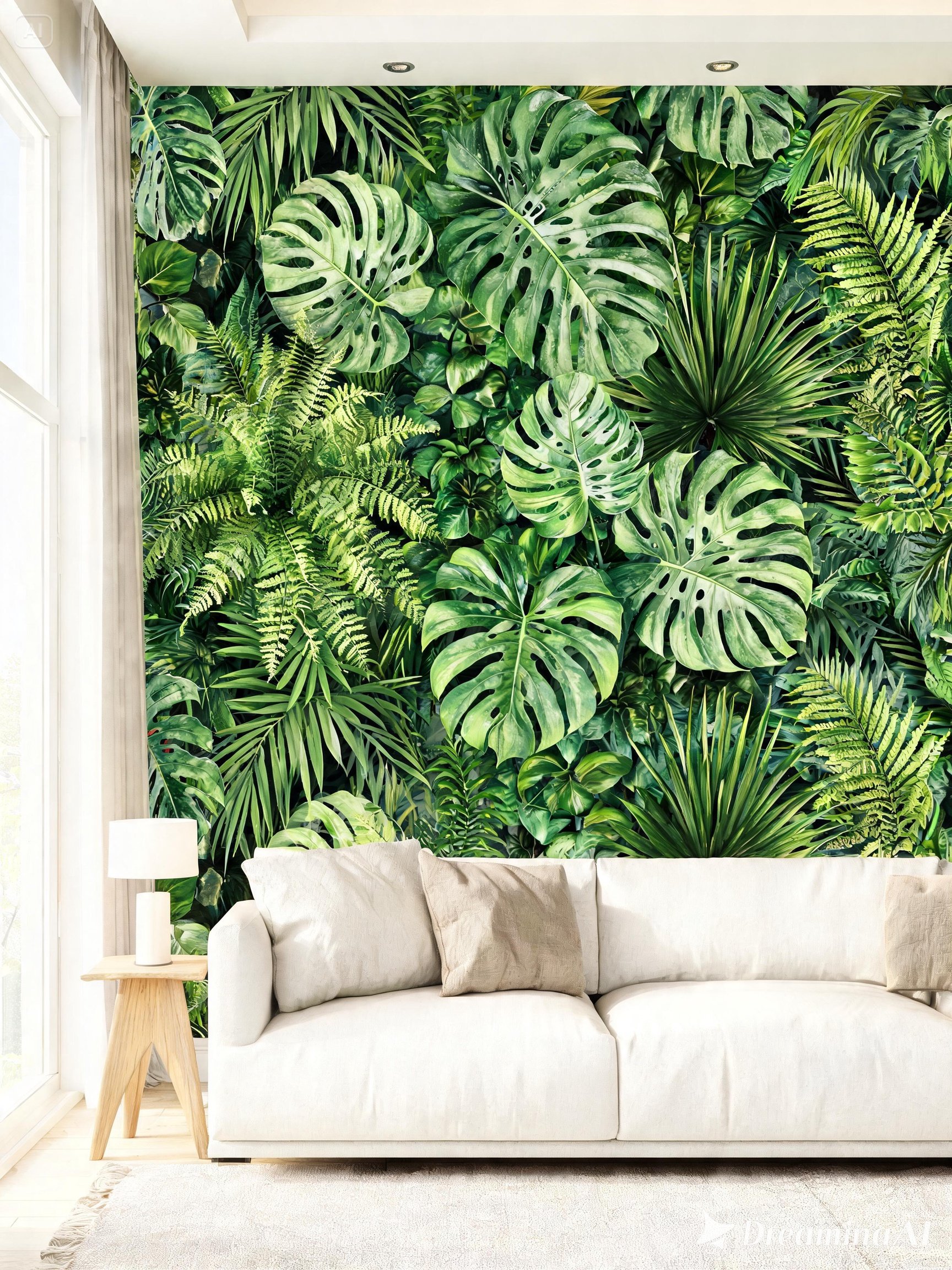 Botanical Green Leaf Wallpaper