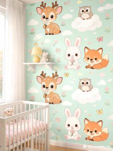 Cute Animal Nursery Wallpaper