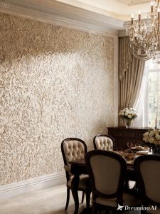 Embossed Damask Wallpaper