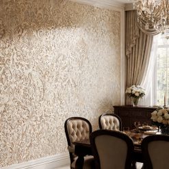 Embossed Damask Wallpaper